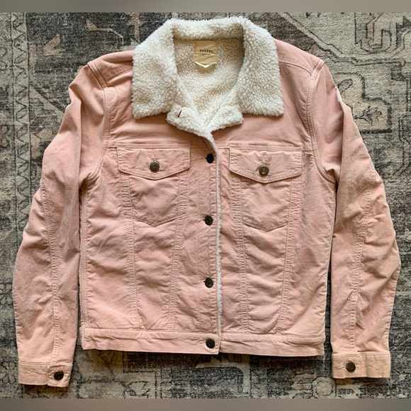 Harper Heritage Francesca's Pink Soft Corduroy Sherpa Lined Jacket Size Small - Picture 3 of 8